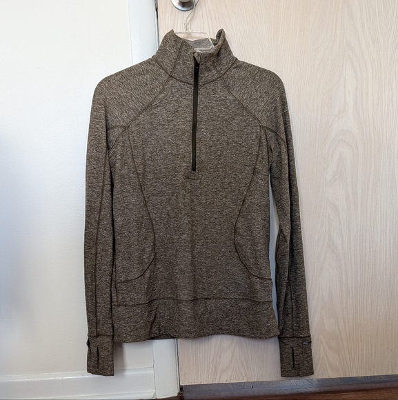 Lululemon - Rush Hour 1/2 Zip - Heathered Military Green - Size 8 - Picture 1 of 7